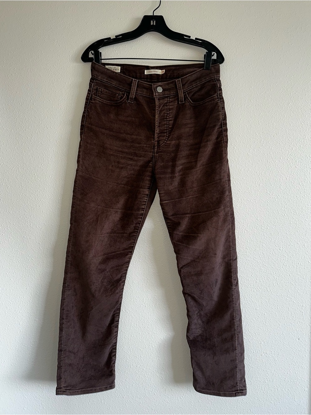 Dark Brown Corduroy Pants - Slim Straight Fit